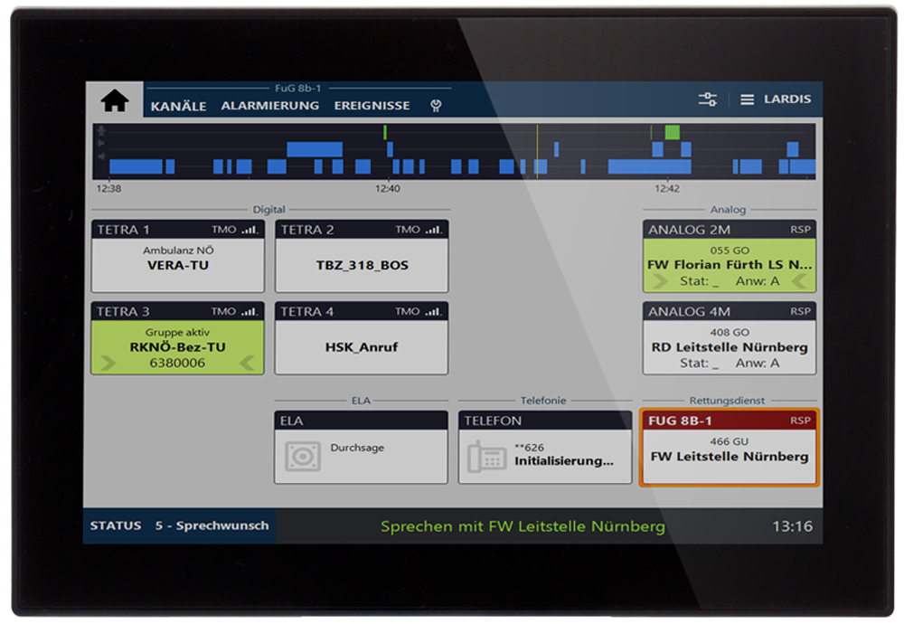 Lardis Touch Funksteuerkonsole für Feuerwehren